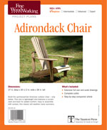 American outdoor chair has a curved seat and back for added comfort. It is also lightweight, so your back shouldn&rsquo;t suffer as you move it around the yard. Assembled with screws, this chair&nbsp;has step by step instructions for assembling the seat, back, side, and leg assemblies. Once completed and given a good coat of finish, it should be happy outside for years to come. Included with the project article is a gallery of Adirondack chair designs.