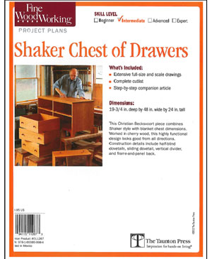 Shaker Chest of Drawers Project Plans