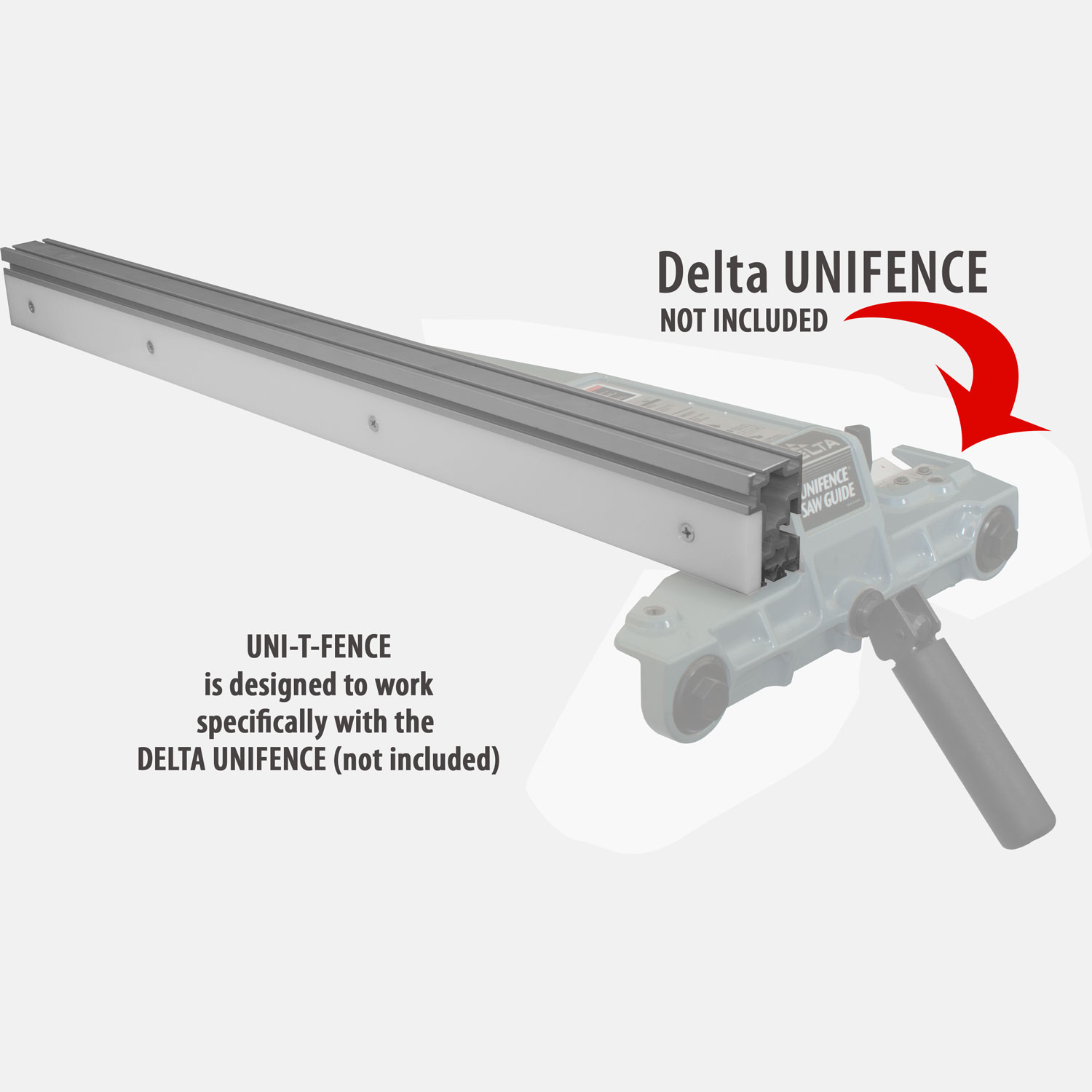 Uni-T-Fence is designed to work with the Delta Uni-fence Table Saw System