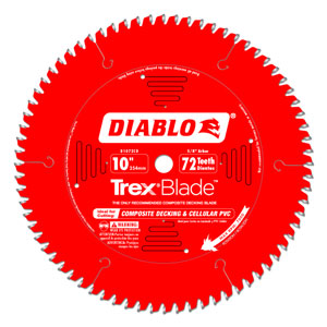 10" x 72 Tooth Composite Material / Plastics TrexBlade - D1072CD