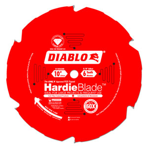 10" x 6 Tooth (PCD) Fiber Cement HardieBlade - D1006DH