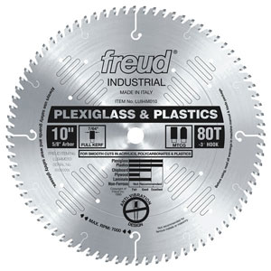10" Industrial Plexiglass & Plastic Saw Blade - LU94M010
