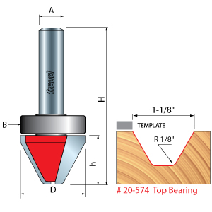 Top Bearing Lettering Router Bit