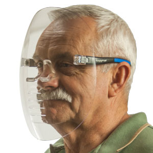 X-Shield Vented Full Clear Face Shield - X1-VC-1 on person
