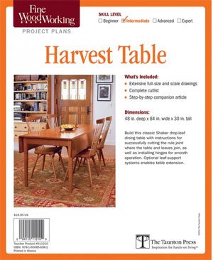 Harvest Table Project Plans