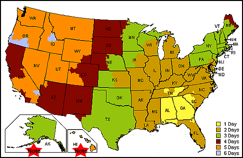 UPS Shipping Map