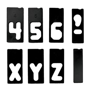 1-1/2" Horizontal Character Template Set - 2202