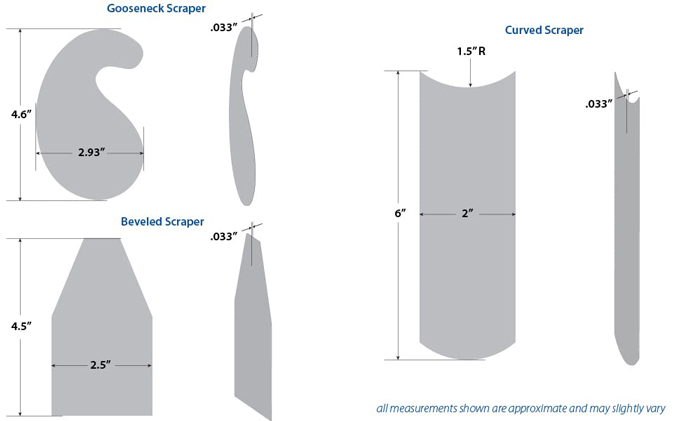  Therwen Scraper Burnisher and 6 Pcs Multi-Shaped Scraper Set Burnishing  Tool Card Scraper Woodworking Include 3 Rectangle 1 Gooseneck 1 Curved 1  Beveled Hand Cabinet Scraper for Woodworking (Silver) : Tools & Home  Improvement