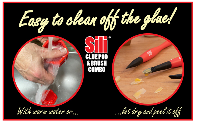 SILI-Glue Pod with Sealable Lid & 3 SILI<sup>®</sup> Micro Glue Brushes