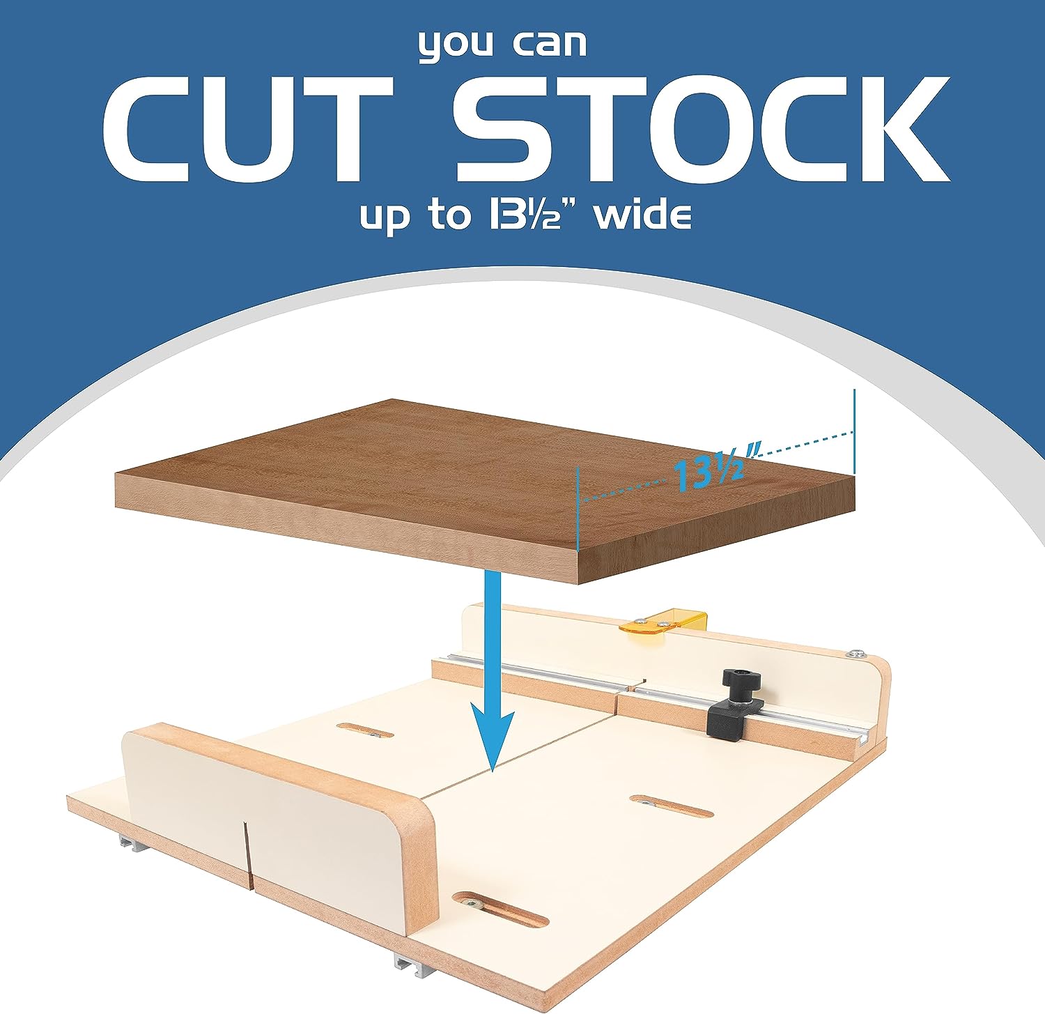 Fulton Tablesaw Crosscut Sled with Stop Block and Adjustable Rails