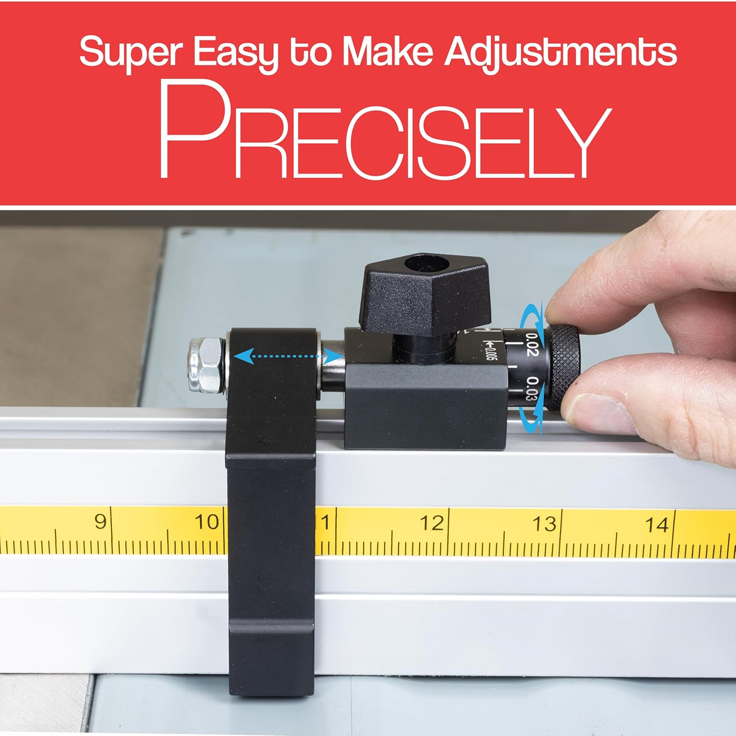 Fulton Precision Miter Gauge Micro Adjust Flip Stop
