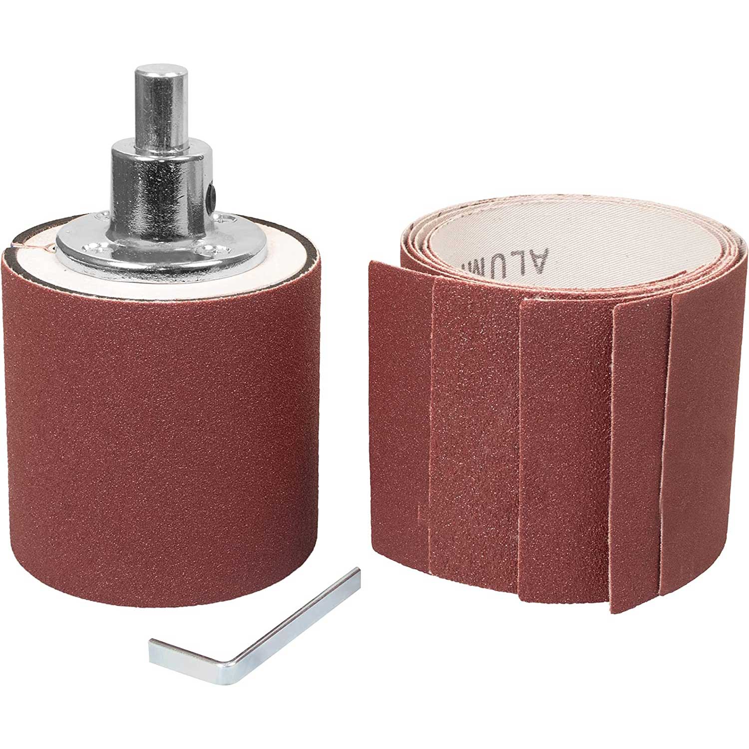 3" x 3" Sleeveless Sanding Drum with 6 Sheets of Assorted Grit Sandpaper