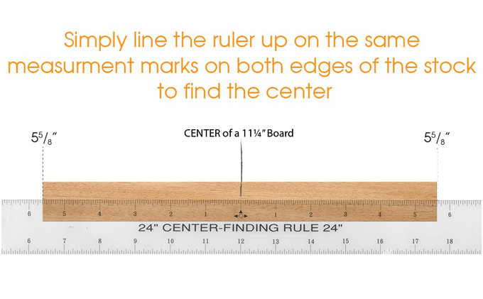 DCT Centering Ruler, 24in – Center Finding Measurer for Woodworking Rotary,  Crafting, Embroidery, Guitar Luthier 