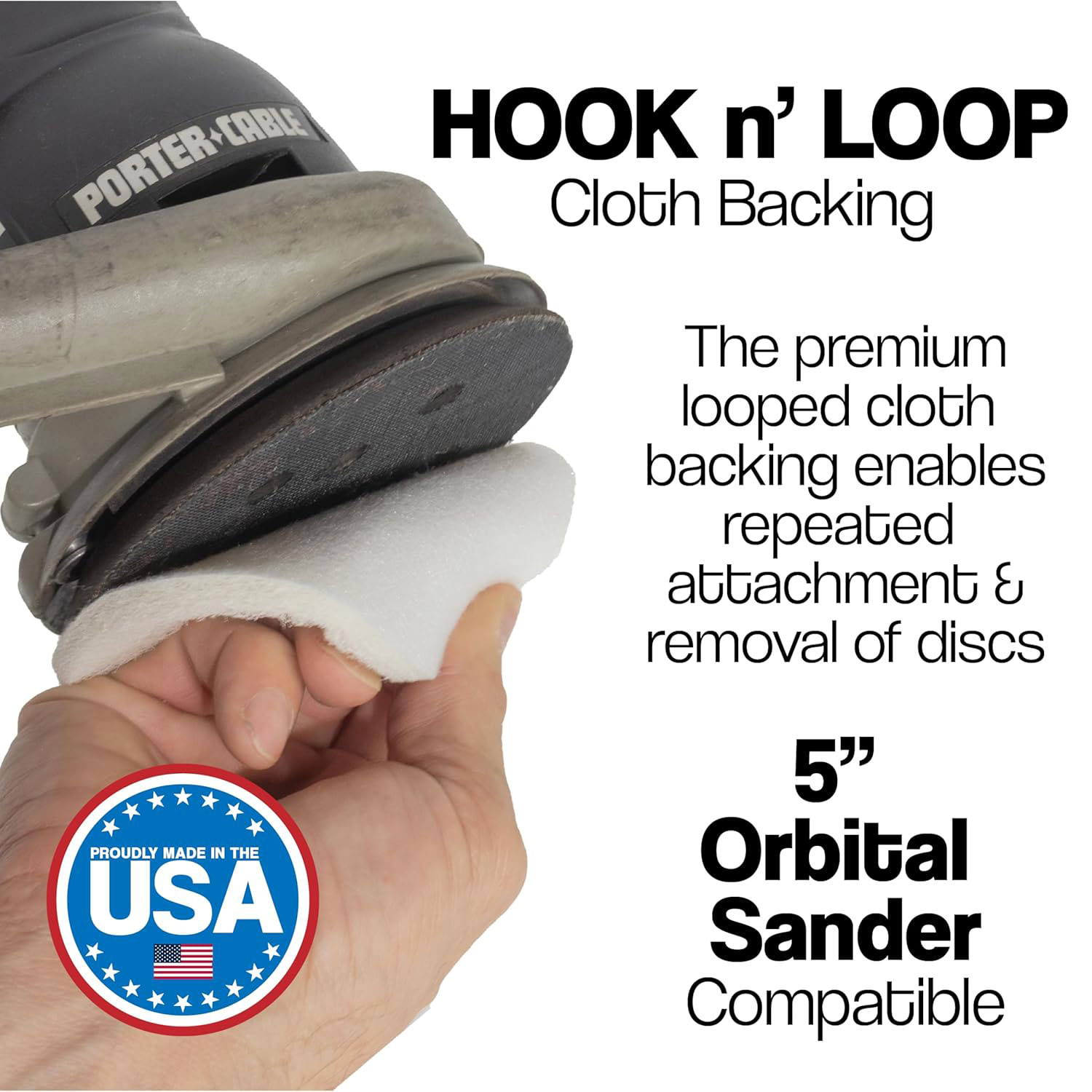 5" White Non-Woven Cloth Backed Discs - 10 Pack