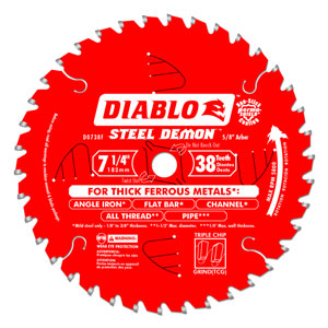 7-1/4" x 38 Tooth Ferrous Metal Saw Blade - D0738F