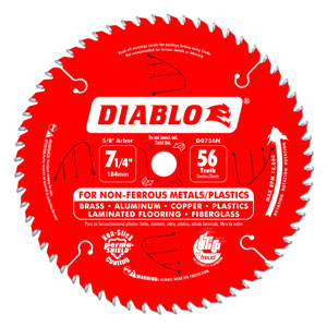 7-1/4" x 56 Tooth Non-Ferrous / Plastic Saw Blade - D0756N