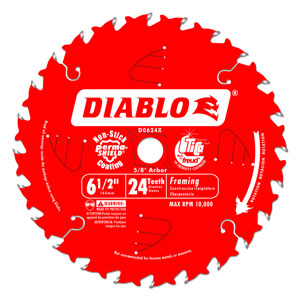 6-1/2" x 24 Tooth Framing Saw Blade - D0624X