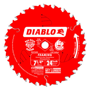 7-1/4" x 24 Tooth Framing Saw Blade - D0724A