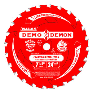 7-1/4" x 24 Tooth<br>Demo Demon Ultimate Framing / Demolition Saw Blade