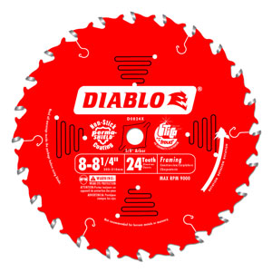 8 to 8-1/4" x 24 Tooth Framing Saw Blade - D0824X
