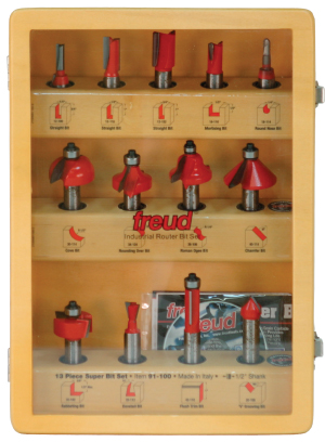 9 Piece Super Router Bit Set - 1/2" Shank