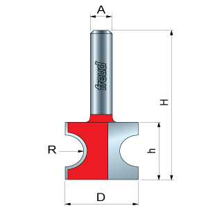 Half Round / Bull Nose Router Bit 