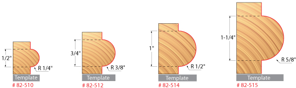 Half Round / Bull Nose Router Bit profile