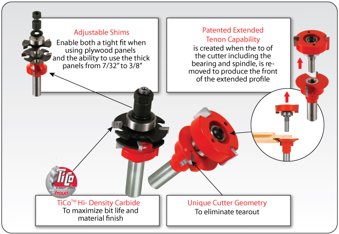 Freud® Premier Adjustable Rail & Stile Bits