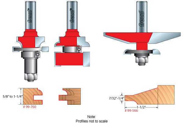 Roundover Stile & Rail Bit Set