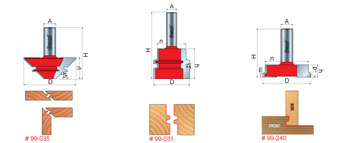 Freud® 3 Piece Locking Joint Router Bit Set