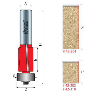 Downshear Helix Flush Trim Router Bits