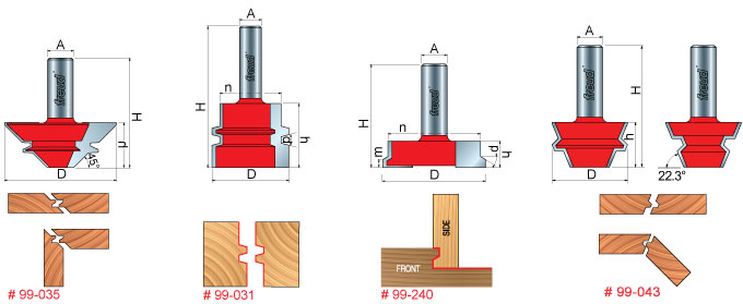 Freud® 5 Piece Locking Joint Router Bit Set