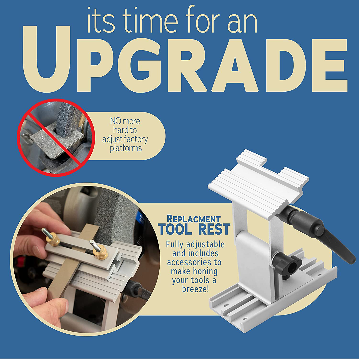 Adjustable Replacement Tool Rest Sharpening Jig