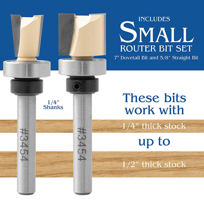 6 Piece Peachtree Dovetail Jig Stone Mountain Router Bit Set