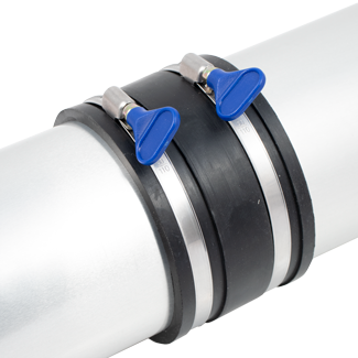 Clamp Rubber Fittings to Ductwork