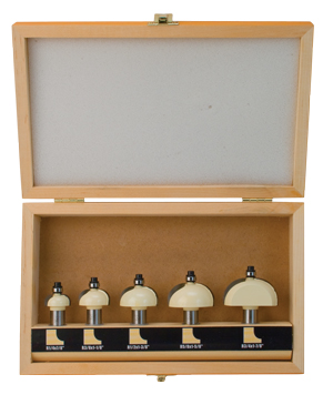 5 Piece Cove Router Bit Set