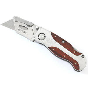 Folding Locking Utility Knife - Wood Grain