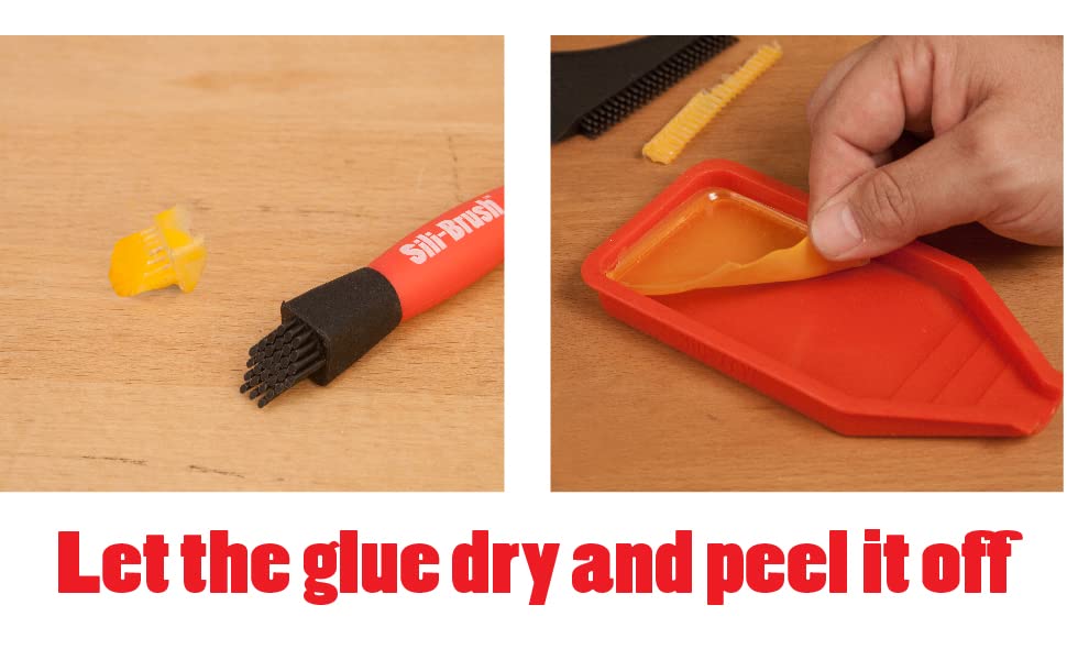 Sili Glue Pod and 3 Sili Micro Glue Brushes with Multi Purpose Sealable Lid/Glue Brush Holder • Fine Tip • Chiseled Tip and Flat