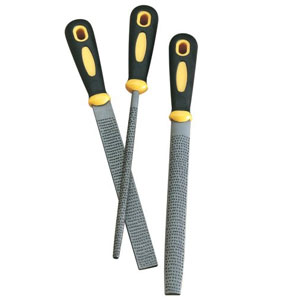 3-Piece Coarse Wood Rasp Set with Rubber Handles