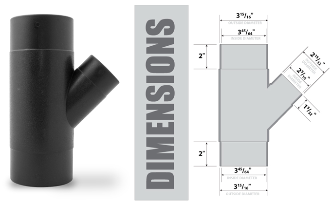 4" to 2 1/2" - "Y" Fitting