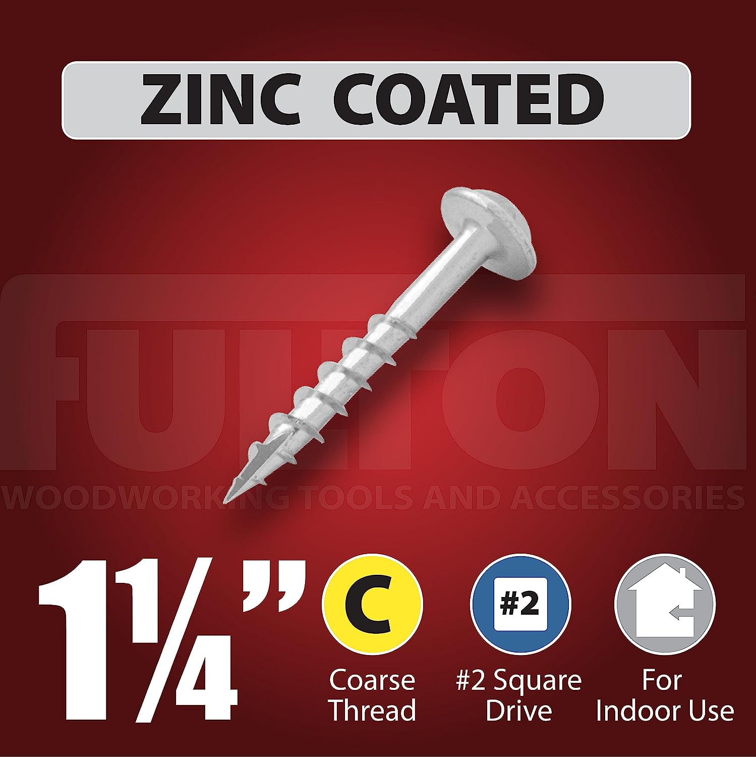 500 Zinc Self-Tapping Pocket Hole Screws - Coarse Threads