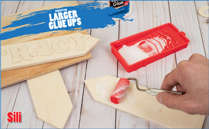 Sili Glue Roller with Sili Glue Tray for Arts Crafts Woodworking and Larger Glue Up Projects