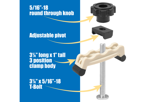 Multi-Position Bit & Blade Safe Hold Down Clamps