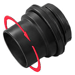 2-1/2" 360° Rotating adapter w/ Screw End
