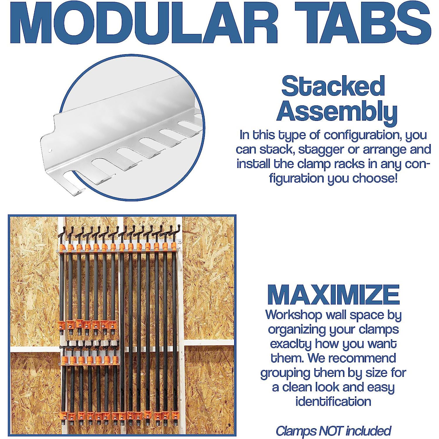 Pipe Clamp Modular Clamp Rack - 3 Pack