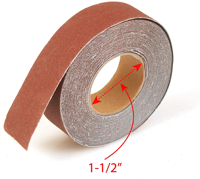 Steel Sandpaper Roll Dispenser with 5 Assorted 1" x 20' Cloth Abrasive Rolls