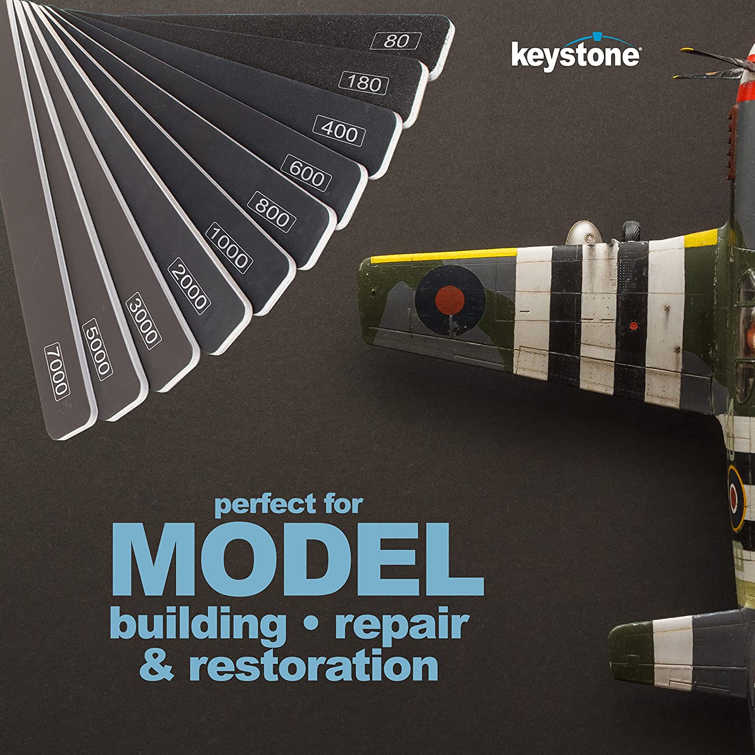 Keystone Double Sided Micro Cushioned Abrasive Sticks | Low to Extra Fine - 10 Piece Set
