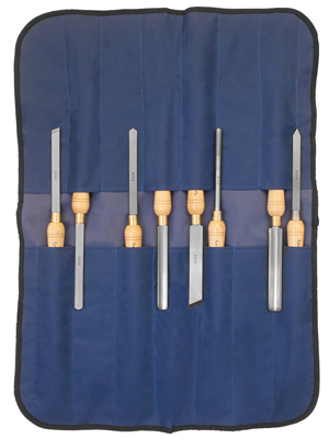 Savannah HSS Wood Lathe 8-Piece Chisel Set
with Tool Roll