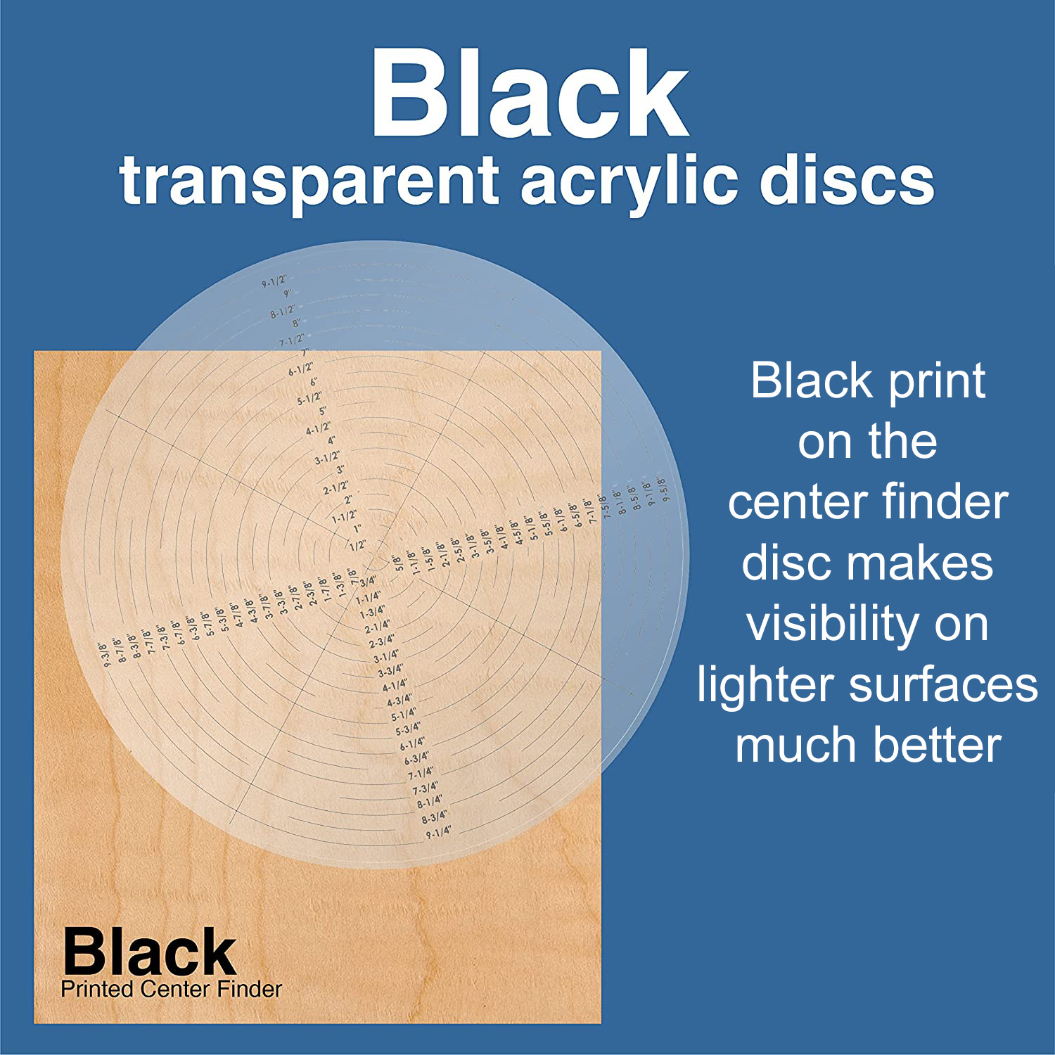 10" Round Center Finder with Black Index Markings