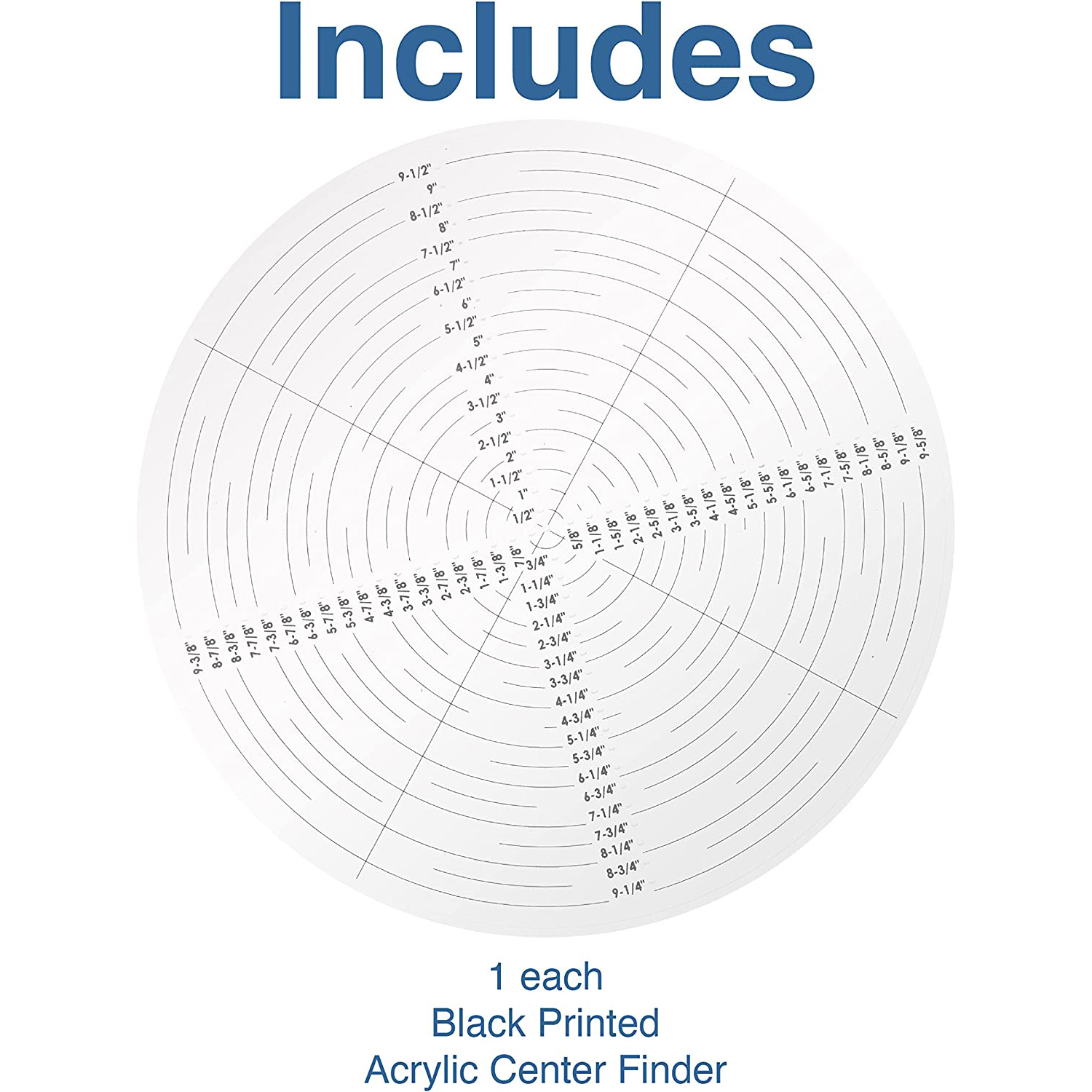 10" Round Center Finder with Black Index Markings